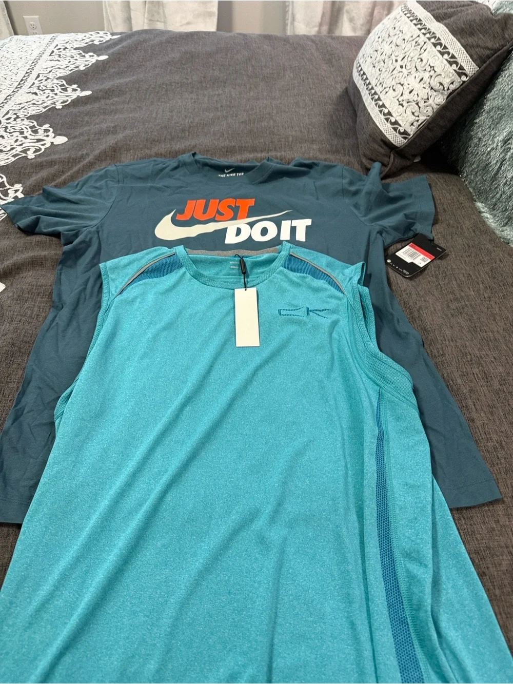 Nike Men's Teal Blue 'Just Do It' Short Sleeve Tee